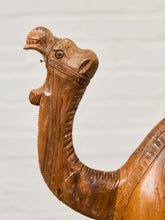 Load image into Gallery viewer, Vintage Hand Carved Wood Camel Sculpture Large