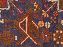 Load image into Gallery viewer, Hand-Knotted Tribal Baluchi Blue Vintage Area Rug Made of Wool