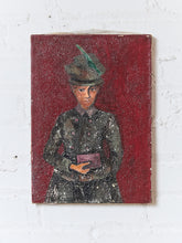 Load image into Gallery viewer, Portrait of a Woman Red Background Oil Painting
