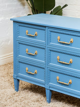 Load image into Gallery viewer, Château Sky Blue Hollywood Regency Dresser