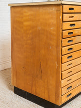 Load image into Gallery viewer, Vintage Distressed Industrial Wood Primitive School House Artist Flat Files Cabinet #4