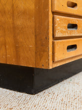 Load image into Gallery viewer, Vintage Distressed Industrial Wood Primitive School House Artist Flat Files Cabinet #4