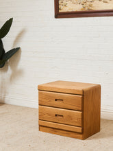Load image into Gallery viewer, 2 Drawer Boho Oak Nightstand