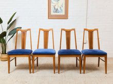 Load image into Gallery viewer, Blue Vintage Mid Century Dining Chairs