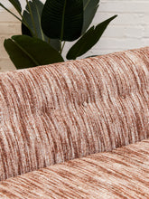 Load image into Gallery viewer, Curved Vintage Sectional Sofa in Rosewood Textured Upholstery