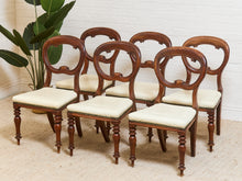 Load image into Gallery viewer, 1940’s Carved Sweetheart Chairs Set of 6
