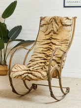 Load image into Gallery viewer, Antique 1800’s RW Winfield Tiger Fur Rocking Chair