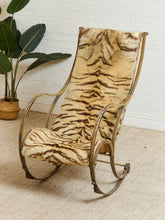 Load image into Gallery viewer, Antique 1800’s RW Winfield Tiger Fur Rocking Chair