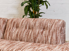 Load image into Gallery viewer, Curved Vintage Sectional Sofa in Rosewood Textured Upholstery