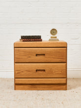 Load image into Gallery viewer, 2 Drawer Boho Oak Nightstand