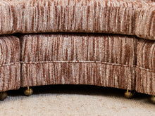 Load image into Gallery viewer, Curved Vintage Sectional Sofa in Rosewood Textured Upholstery
