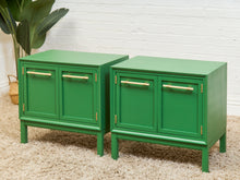 Load image into Gallery viewer, Kelly Green Vintage Mid Century Nightstands