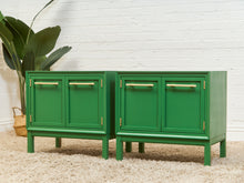 Load image into Gallery viewer, Kelly Green Vintage Mid Century Nightstands