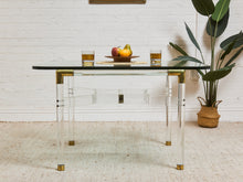 Load image into Gallery viewer, Tubular Lucite and Brass Italian Game Table