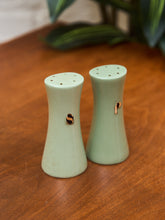 Load image into Gallery viewer, Mid-century Modern salt and Pepper, Shakers Olive Ceramic