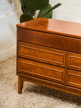 Load image into Gallery viewer, Walnut Mid Century 9 Drawer Dresser
