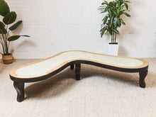 Load image into Gallery viewer, Organic Modern Sculptural Coffee Table Curved Wood Mother of Pearl Design