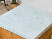 Load image into Gallery viewer, Vintage Butcher Block Marble Top Table