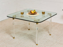 Load image into Gallery viewer, Tubular Lucite and Brass Italian Game Table