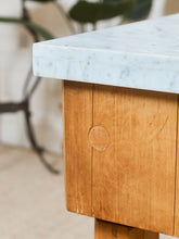 Load image into Gallery viewer, Vintage Butcher Block Marble Top Table