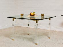 Load image into Gallery viewer, Tubular Lucite and Brass Italian Game Table