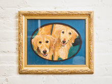 Load image into Gallery viewer, Golden Retriever Double Portrait in Gilt Frame