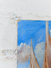 Load image into Gallery viewer, Vintage Rolling Waves Sailboat Painting