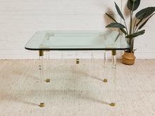 Load image into Gallery viewer, Tubular Lucite and Brass Italian Game Table
