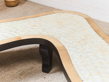 Load image into Gallery viewer, Organic Modern Sculptural Coffee Table Curved Wood Mother of Pearl Design