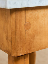 Load image into Gallery viewer, Vintage Butcher Block Marble Top Table