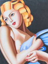 Load image into Gallery viewer, Art Deco Vintage Blonde Woman Surrealist Painting