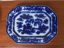 Load image into Gallery viewer, Antique Dark Flow Blue Manilla Staffordshire Platter