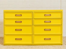 Load image into Gallery viewer, Yellow Eight Drawer Bamboo Dresser