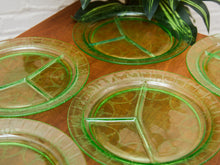 Load image into Gallery viewer, Set of Five Uranium Ballerina Divided Plates