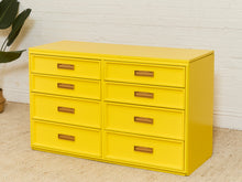 Load image into Gallery viewer, Yellow Eight Drawer Bamboo Dresser