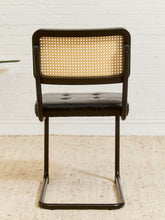 Load image into Gallery viewer, Black and Rattan Dining Chair