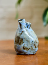 Load image into Gallery viewer, Blue Sculpted Studio Pottery Vessel