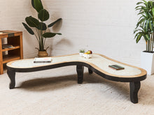 Load image into Gallery viewer, Organic Modern Sculptural Coffee Table Curved Wood Mother of Pearl Design