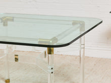 Load image into Gallery viewer, Tubular Lucite and Brass Italian Game Table