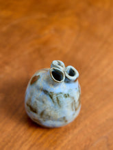 Load image into Gallery viewer, Blue Sculpted Studio Pottery Vessel