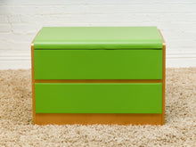 Load image into Gallery viewer, Low Profile 1970’s Kelly Green and Brass Nightstands