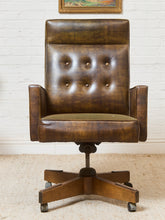 Load image into Gallery viewer, Brown 1970's Office Executive Chair