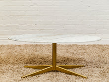 Load image into Gallery viewer, Stone Oval Coffee Table with Gold Legs