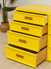Load image into Gallery viewer, Yellow Eight Drawer Bamboo Dresser