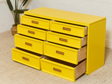 Load image into Gallery viewer, Yellow Eight Drawer Bamboo Dresser