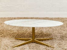 Load image into Gallery viewer, Stone Oval Coffee Table with Gold Legs