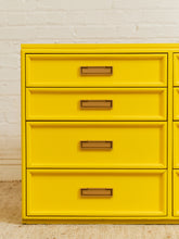 Load image into Gallery viewer, Yellow Eight Drawer Bamboo Dresser