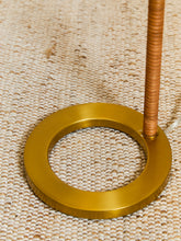 Load image into Gallery viewer, Gold Lamp with Rope Bottom Floor Lamp
