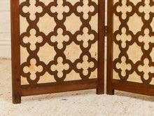 Load image into Gallery viewer, Wood Patterned Three Panel Screen Divider