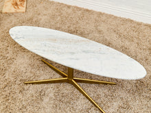Load image into Gallery viewer, Stone Oval Coffee Table with Gold Legs